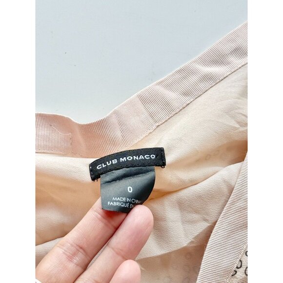 CLUB MONACO Light Pink Abstract Print Silk Chiffon Asymmetrical Skirt, Size 0 - Picture 12 of 14